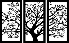 Decoratiuni perete - M124, negru, metal, 103x65 cm