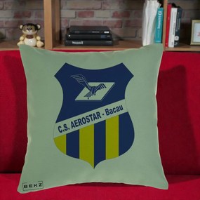Perna Personalizata CS Aerostar Bacau Fotbal, 40x40 cm, Verde, Husa Detasabila, Perna Inclusa, BEKZ®