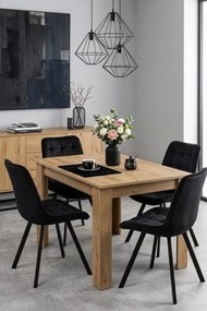 Scaun de dining SORIA VELVET cu picioare negre, neagra