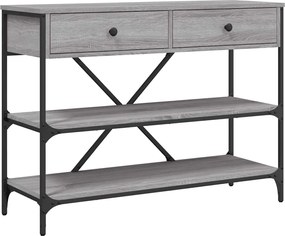 vidaXL Masă consolă cu sertare și rafturi sonoma gri lemn prelucrat