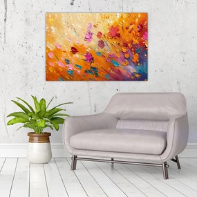 Tablou - Pictură flori colorate (90x60 cm)