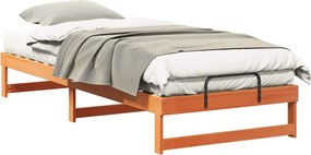 vidaXL Cadru de pat Maro 90 x 220 cm Lemn de pin masiv