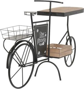 Stand decorativ din metal și lemn, aspect natur, "Vintage Bicycle"