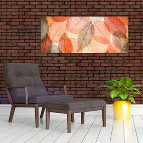Tablou cu frunzele de toamnă pictate (120x50 cm)