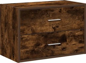 vidaXL Dulap cu 2 sertare stejar afumat 60x31x40 cm Lemn prelucrat