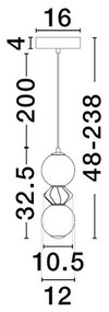 Pendul LED decorativ ceramic Gri, Alb, PALLINA