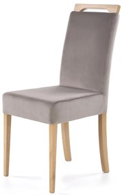 Scaun Clarion velvet gri/stejar miere Riviera 91