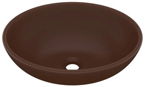 Chiuveta de lux, maro mat, 40 x 33 cm, ceramica, forma ovala matte dark brown