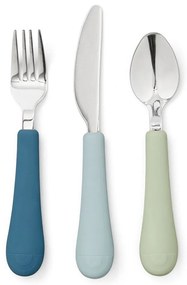 Tacâmuri pentru copii, verde/albastru din silicon 3 buc. Ocean Mix – Cam Cam Copenhagen