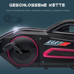 HOMCOM Go-Kart, vehicul pentru copii cu scaun reglabil, vehicul pe pedale, kart cu frână de mână, 3-8 ani, în aer liber, Roz | Aosom Romania