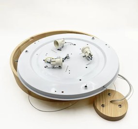 Lustră suspendată pe cablu NATURAL MODERN, 3xE27/15W/230V, Ø 47,5 cm, lemn de pin