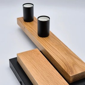 Lustră aplicată MATTE 4xE27/15W/230V negru/stejar