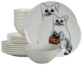 Un Festin Cu Personalitate: Set De Masa Pumpkin Cat, 18 piese, pentru 6 persoane