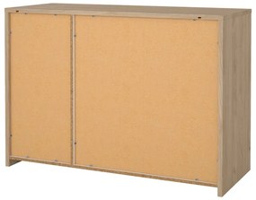 Comodă albă-în culoare naturală cu aspect de lemn de stejar 119x84x48 cm Next – Tvilum