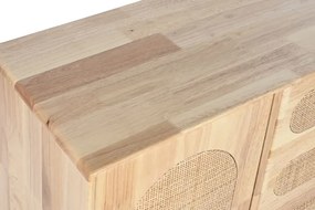 Comoda TV natur , din metal lemn de cauciuc si rattan „Rustic Charm”