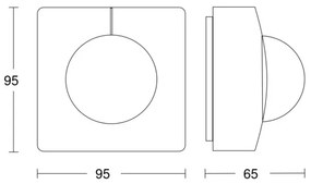 Senzor de mișcare IS 3360 40m COM1 IP54 negru pătrat Steinel 068523