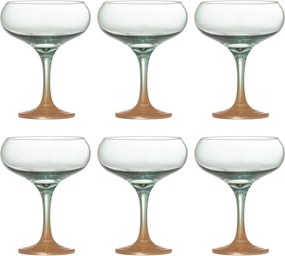 Set 6 pahare cocktail din sticlă, multicolor, cu finisaj vopsit prin pulverizare, 9,5x13 cm, 270 ml, „Signe"