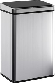HOMCOM Coș de gunoi cu senzor 40L oțel inoxidabil Coș de gunoi automat cu capac cu închidere silențioasă senzor de mișcare 35,5 x 26 x 55 cm Argintiu | Aosom Romania