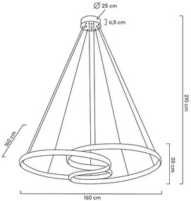 Lustra LED moderna design deosebit CHARMES 160A crom
