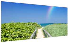 Tablou - Peisaj și curcubeu (120x50 cm)