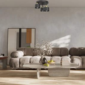 Plafonieră PARKLA 3xE27/15W/230V negru/auriu