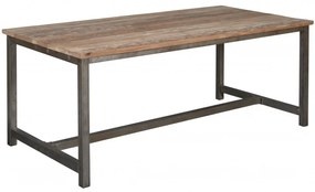 Masa dreptunghiulara cu blat din lemn de tec reciclat 140x90x78 cm maro