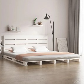 Cadru de pat Double 4FT6, alb, 135x190 cm, lemn masiv de pin Alb, 135 x 190 cm