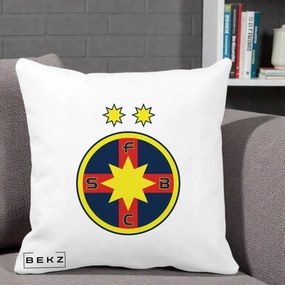 Perna Personalizata FCSB Fotbal Club Steaua Bucuresti, 40x40 cm, Alba Mata, Husa Detasabila, Perna Inclusa, BEKZ®