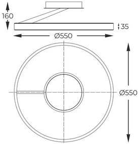 Lustra LED cu telecomanda design minimalist MALU