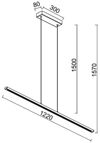 Lustra LED suspendata design modern liniar LINEAL aurie MA-8955