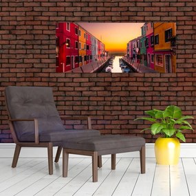 Tablou - Apus de soare, insula Burano, Veneția, Italia (120x50 cm)