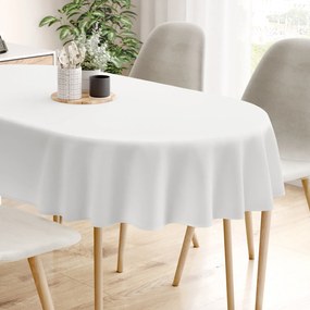 Goldea față de masă loneta - albă - ovală 120 x 160 cm