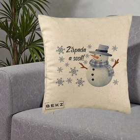 Perna Decorativa Zapada a Sosit Om de Zapada, 40x40 cm, Bej, Husa Detasabila, Perna Inclusa, BEKZ®