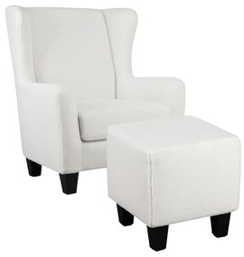 Fotoliu alb wing cu tapițerie din catifea Zhili - Støraa