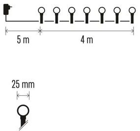 Instalație LED de Crăciun de exterior 40xLED/9m IP44 roz