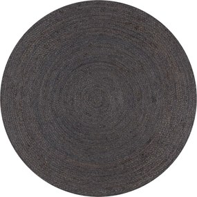 vidaXL Covor manual, gri închis, 120 cm, iută, rotund