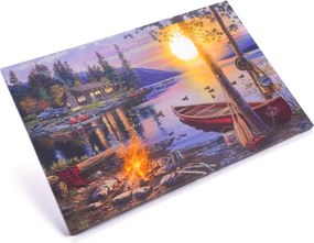 Pictură pe perete Sunset Canada, 4 LED-uri, 40 x 60 cm