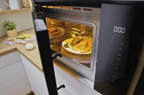 Cuptor cu microunde încorporat Gorenje BMI251SG3BG, 25 l, 1200 W, 5 niveluri, 15 programe, Grătar, Dezghețare, AquaClean, Negru