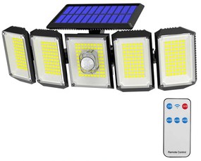 Lampa solara rotativa cu 5 panouri, 300 LED