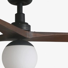 Lustra cu Ventilator Smart sisitem Tuya cu telecomanda KLIM L 150cm, negru/ nuc