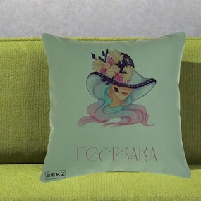 Perna Personalizata Zodie Fecioara, 40x40 cm, Verde, Husa Detasabila, Perna Inclusa, BEKZ®