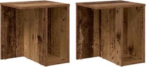 vidaXL Masă laterală 2 pcs Lemn vechi 37 x 32 x 40 cm Lemn compozit