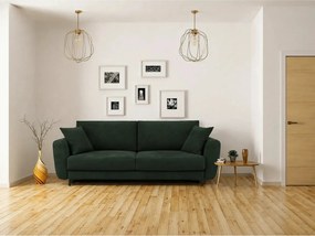 Canapea extensibila 3 persoane KARISA, stofa verde inchis - Element 12