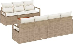 vidaXL Set de canapele pentru grădină 8 pcs Bej și crem poliratan