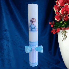 Lumanare botez decorata baby angel 7 cm, 30 cm