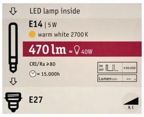 Bec LED reglabil MOSAIC G125 E27/5W/230V 2700K - Paulmann 28747