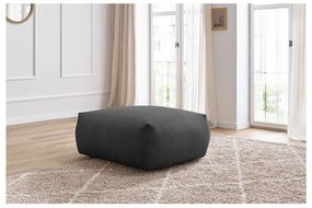 Taburet gri închis cu tapițerie din catifea reiată Voltaire – Bobochic Paris