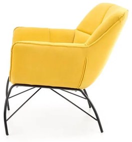 Fotoliu Belton velvet galben H78 cm
