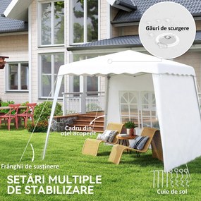 Outsunny Pavilion Pliabil UV50+ cu 2 Părți Laterale Stâlpi Oblici Geantă Transport | Aosom Romania