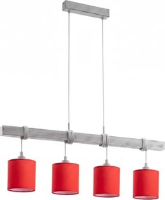 Brilagi - lustra LED suspendată pe cablu NUBILA 4xE27/60W/230V gri/roșu